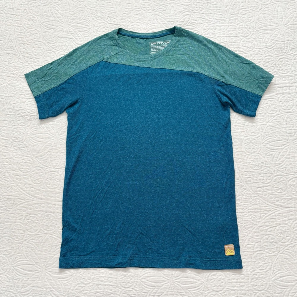Ortovox Men's 170 Cool Merino T-Shirt, Blue/Green Sz M